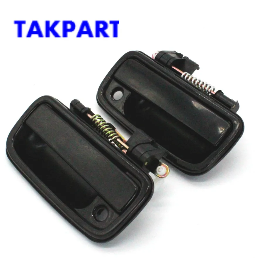 TAKPART Outside Exterior Door Handle Black PAIR Left & Right For 1995