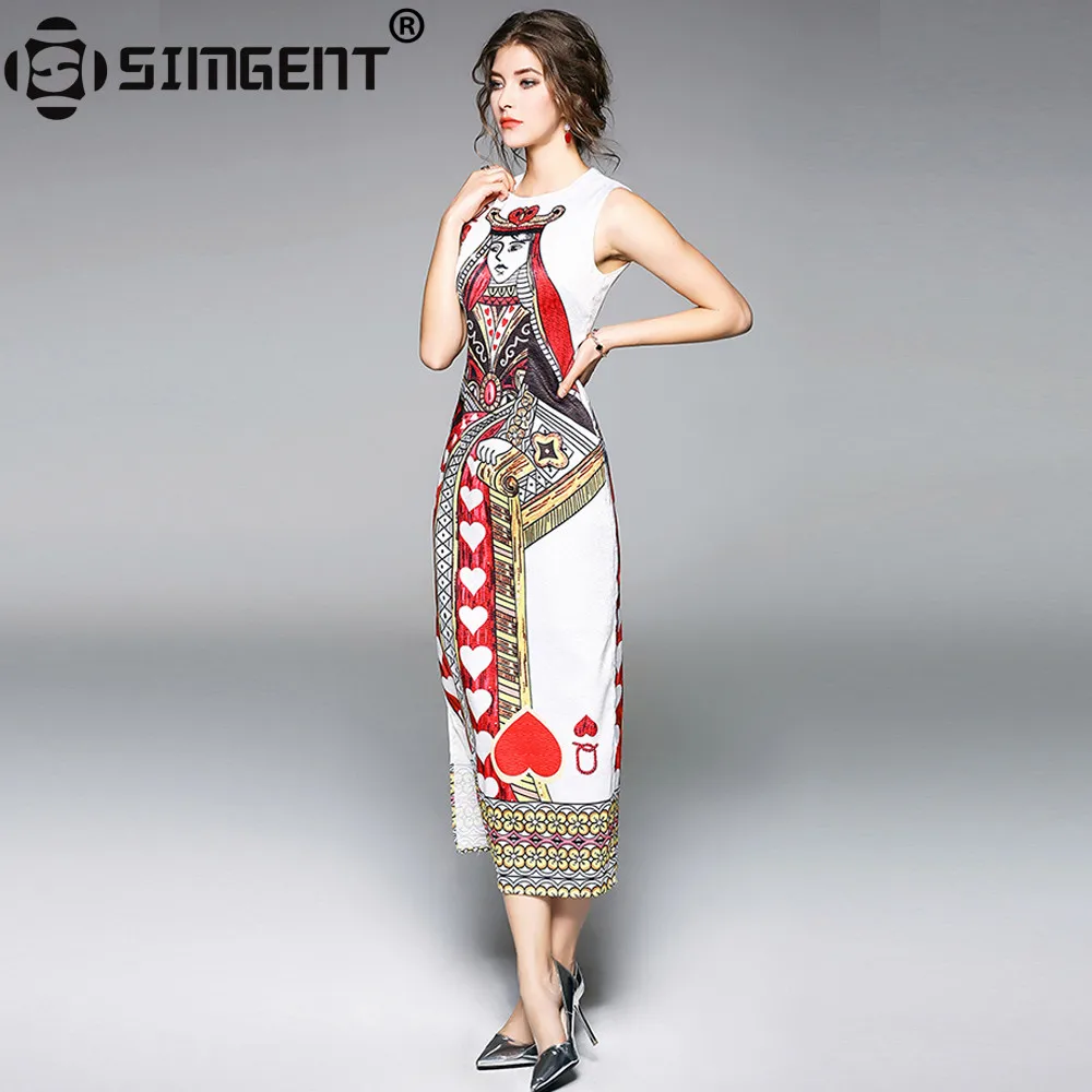 Женское облегающее длинное платье Simgent Poker Queen Элегантное летнее без рукавов с