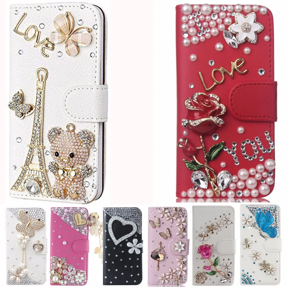 

New Style 3D Cute Flip Magnetic case cover For LG K10(2017)LV5/K20 Plus(US version) ,Diamond Leather Luxury Rhinestone Case