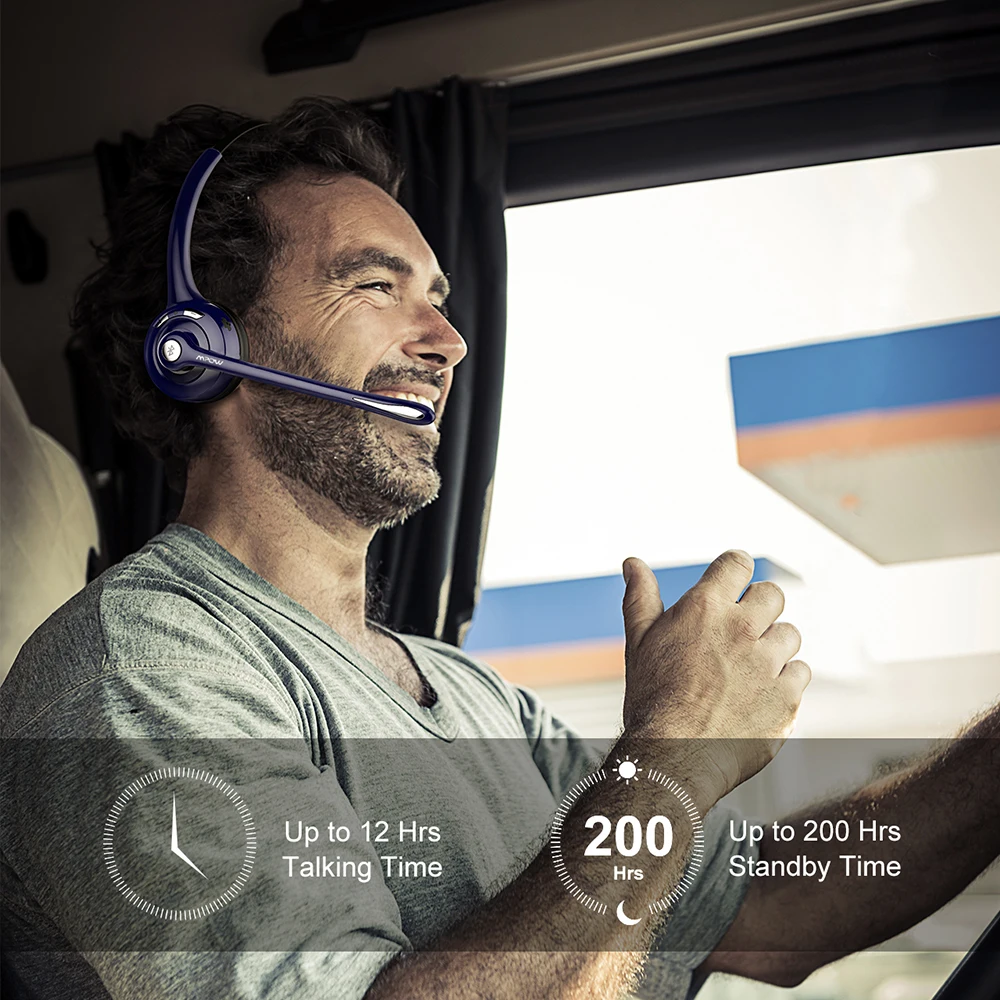 Mpow MBH15 Pro Дальнобойщик Bluetooth гарнитура на ухо Беспроводная наушники с микрофоном