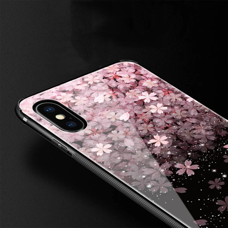 Стеклянный чехол для телефона Sakura iPhone XS MAX XR задняя крышка из закаленного стекла X
