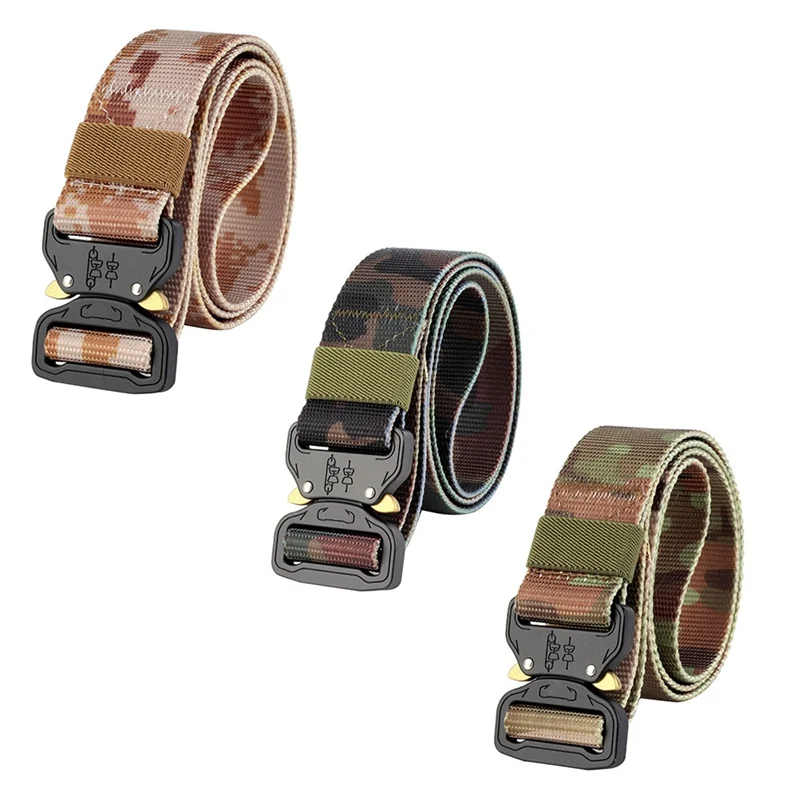 High Quality 3.8 cm Wide Cobra Head Buckle Tactical Belt Canvas Belts