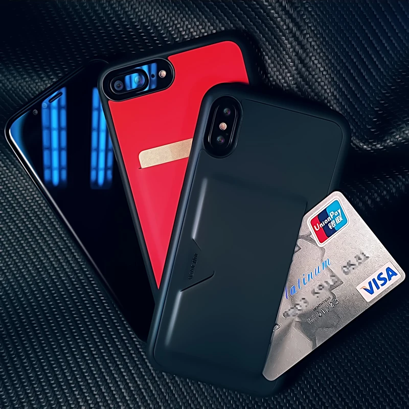 

Case For iPhone 11 Pro Max XS Max XR X 8 7 6s 6 Plus Wallet Credit Card Pocket Slot Back Cover Protective Mobile Phone Bag