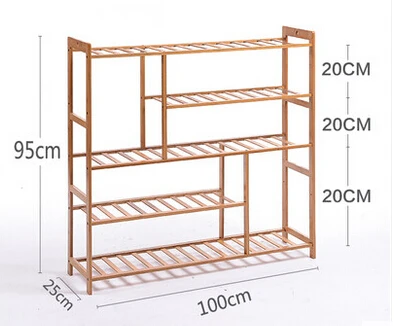 Полка для обуви, простая бамбуковая стойка для хранения обуви, многослойная простая домашняя сборная полка для обуви - Цвет: 6