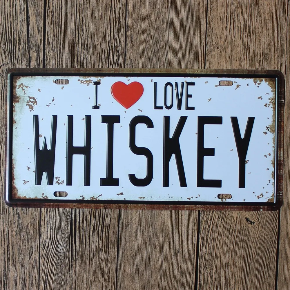 Винтажный Стиль Love Wiskey металлический слоган пластина 15*30 см жестяной знак