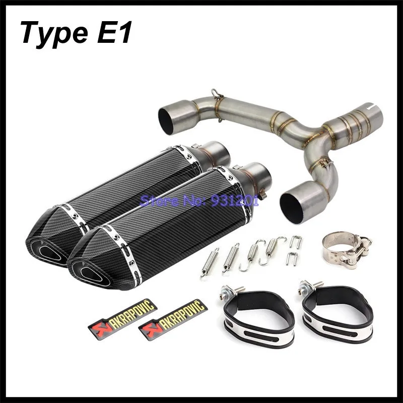 Motorcycle Exhaust System for Suzuki GSR600 GSR400 BK600 BK400 Slip On Akrapovic Exhaust Muffler Pipe with Link Middle Pipe