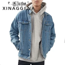 Loose Solid Casual Men Denim Jacket Hip Hop Fashion Thin Jean Coat Clothes Jackets