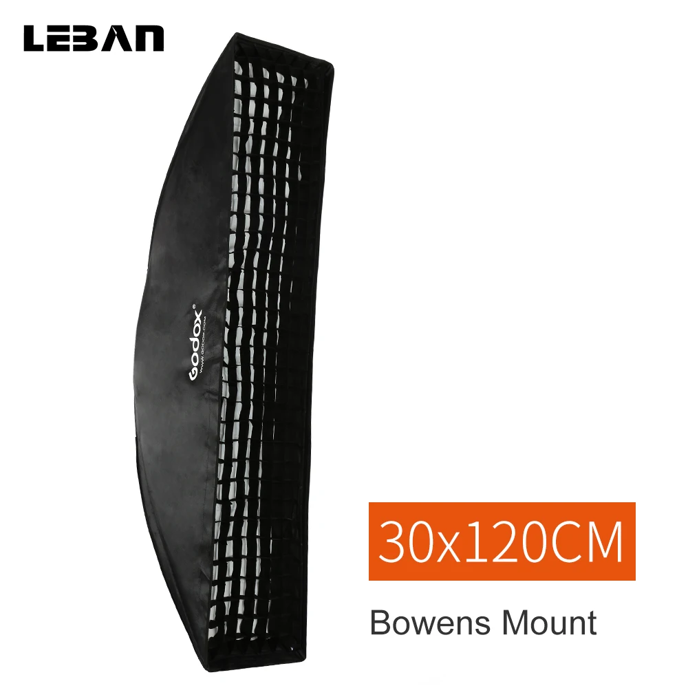 

Godox Softbox 30 x 120cm 12"x 47" Honeycomb Grid Strip Bowens Mount Softbox for Studio Strobe Flash Light