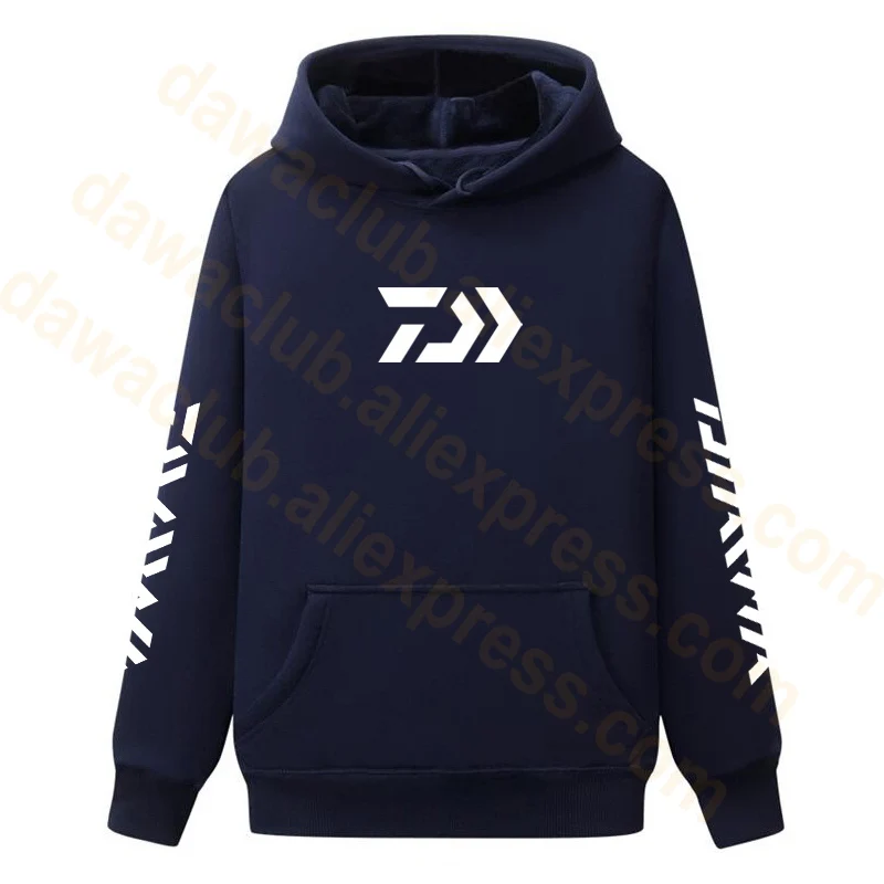 New Daiwa Winter Fleece Fishing Clothing Hooded Fishing Jacket Outdoor Sport Hiking Fishing Hoodie Clothes Sweater S-5XL