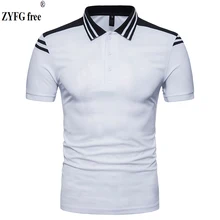 ZYFG брендовая одежда новая мужская рубашка поло мужская повседневная однотонная Мужское поло рубашка с коротким рукавом дышащая футболка-поло EU/US большого размера