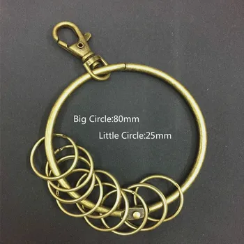 

10pcs/lot Zakka Vintga Gifts Metal Big Key Ring Belt Clip Holder Small Keyrings For A Woman Men Keychains Car Chaveiro Llaveros