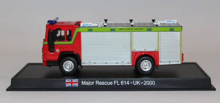 1: 64 Ретро моделирование Major Rescue FL 614 UK 2000 Модель коллекции пожарной машины классический литой игрушечный автомобиль из сплава