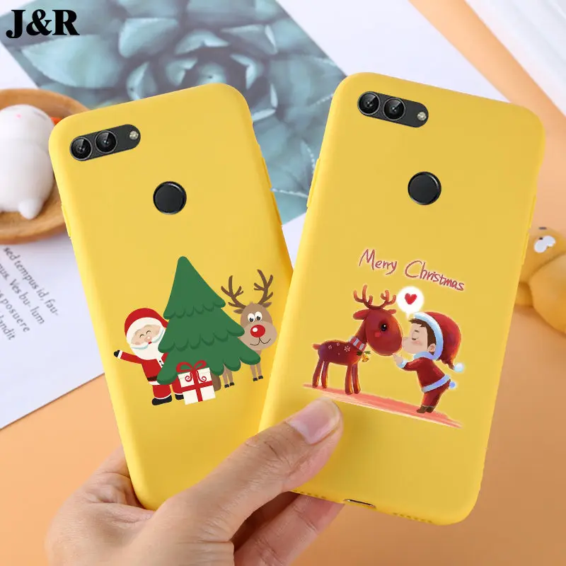 For Fundas Huawei P Smart Case Cover For Huawei Enjoy 7S Covers P Smart Painted Phone Cases Merry Christmas