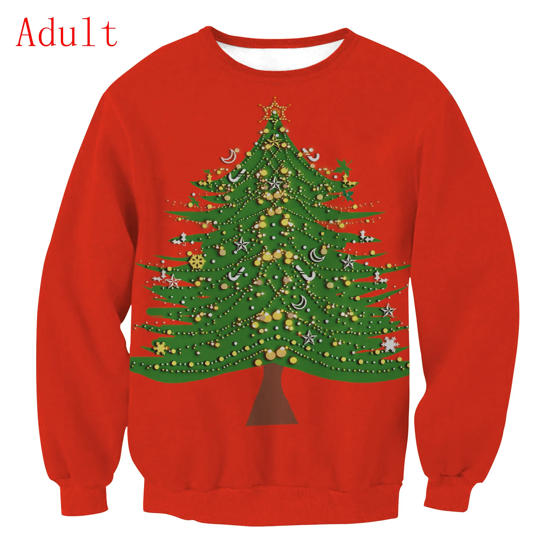 

Realistic Ugly Christmas Tree Sweatshirt 3D Print O-neck Novelty Funny Pullover