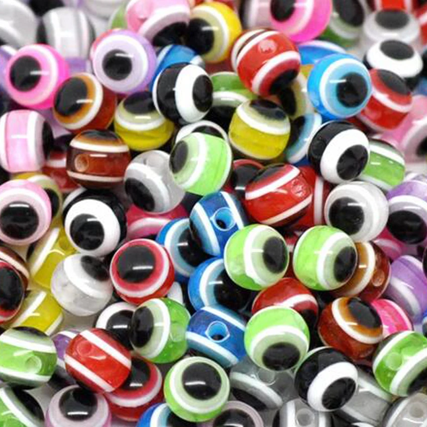 Бисер сглаза GoodBeads 48 шт./пакет 8 мм бисер из смолы для ювелирных изделий (синий)|eye