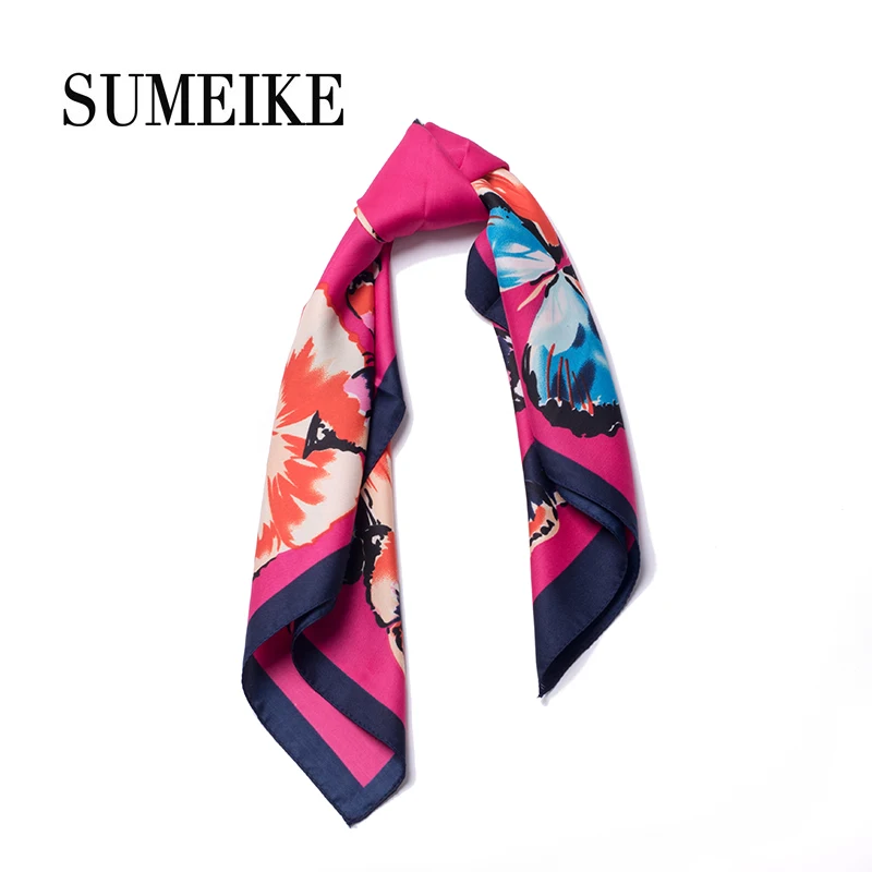 

60*60CM Silk Feeling Scarf Women Summer Square Bandana Scarf Head Sjaals