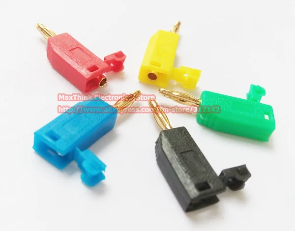 10pcs 5 colors Mini 2mm Radioshack Stackable Banana Plug Male Jack Gold Pin new 