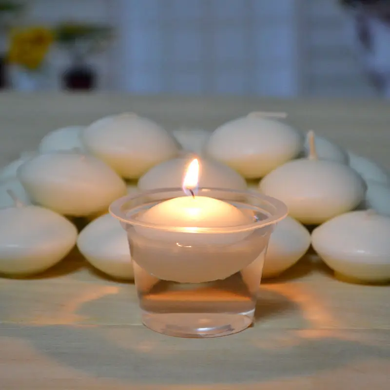 

10Pcs Round Water Floating Candle Disc Floater Candles Propose Wedding Event Birthday Party Home Room Decor Smoke-free