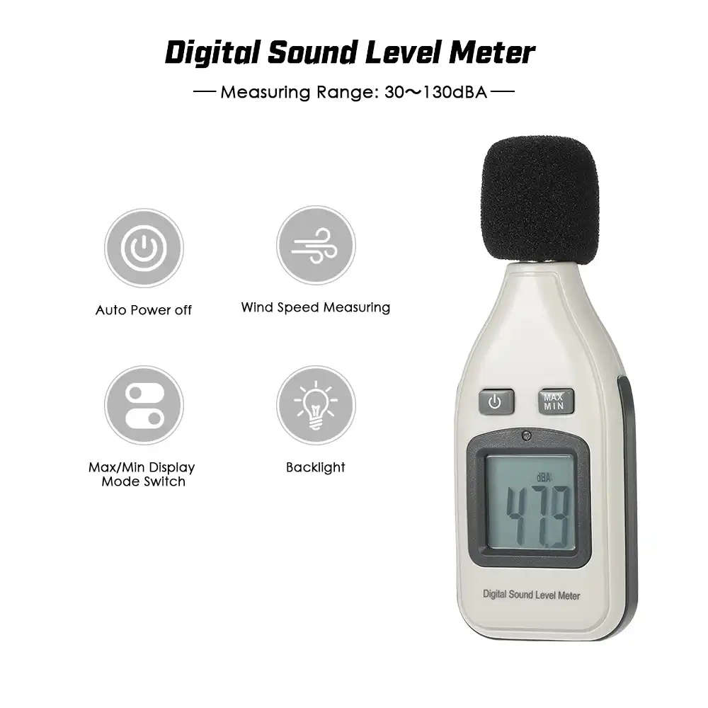 Zyj Digital Sound Level Meter 30-130dB Data Logger Sound Level Noise Decibel Diagnostic Tool Environment Decibel Tester
