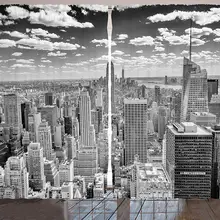 Нью-Йорк Шторы Декор NYC над манхэттеном из верхней части небоскребов городской глобальной культуры искусный город панорама для гостиной