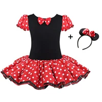 Платье для маленьких девочек с изображением Микки и Минни Маус; платье принцессы для костюмированной вечеринки для девочек с Заколкой; детская одежда; летняя одежда для детей