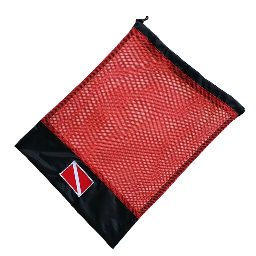 Drawstring Mesh Storage Gear Bag for Scuba Diving Snorkeling Swimming Water Sports Snorkeling Spearfishing Freediving