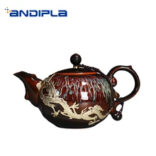 Цзиндэчжэнь креативный Керамический Чайник Китайский кунг-фу чайный сервиз, кружка для вина рукоятка черный чай, пуэр чайник винтажная чайная посуда подарок