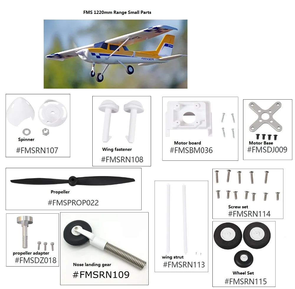 fms-1220mm-ranger-trainer-rc-plane-small-parts