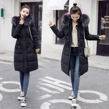 Stylish luxury high-grade white duck down warm winter women's down jacket long large fur collar slim women's winter jackets Coat bosideng large raccoon fur collar fur winter slim medium long thick down coat female duck down jacket warm dark red b1401164z