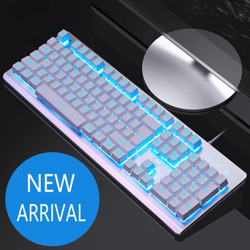 Светодиодная подсветка Игровая USB Проводная компьютерная клавиатура с