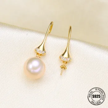 

DIY Jewellery making S925 sterling silver Earrings fittings of designed for the oyster pearl beads jewelry findings accessories