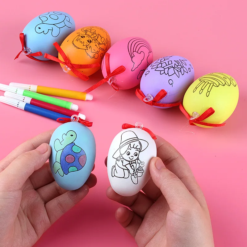 

Toys for children Children's creative handmade DIY Easter egg handmade cartoon painted painted eggshell toys kids educational