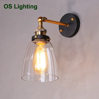 

Vintage wall light glass wall lamp 110V 220V bedroom wall lamp for dinning living room