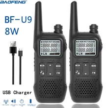 BAOFENG BF-U9 мини дети UHF 400-470 МГц FM Ham Walkie Talkie USB фонарик КВ трансивер портативный двухстороннее радио BF-T1 BF-T6