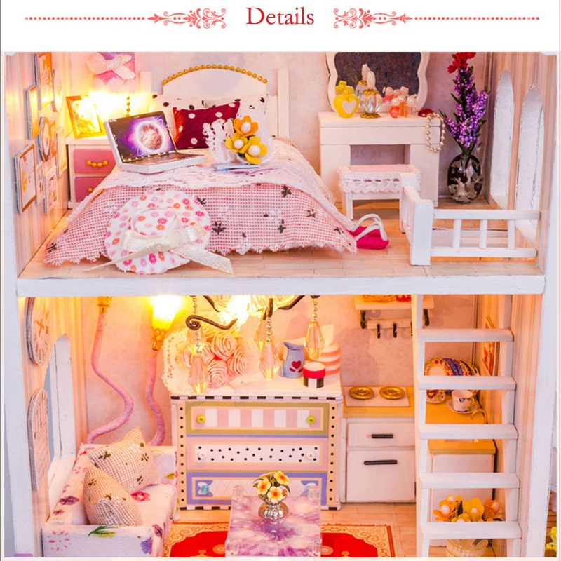 Романтические фиолетовые куклы дом ручной работы DIY игрушки для дома Креативные