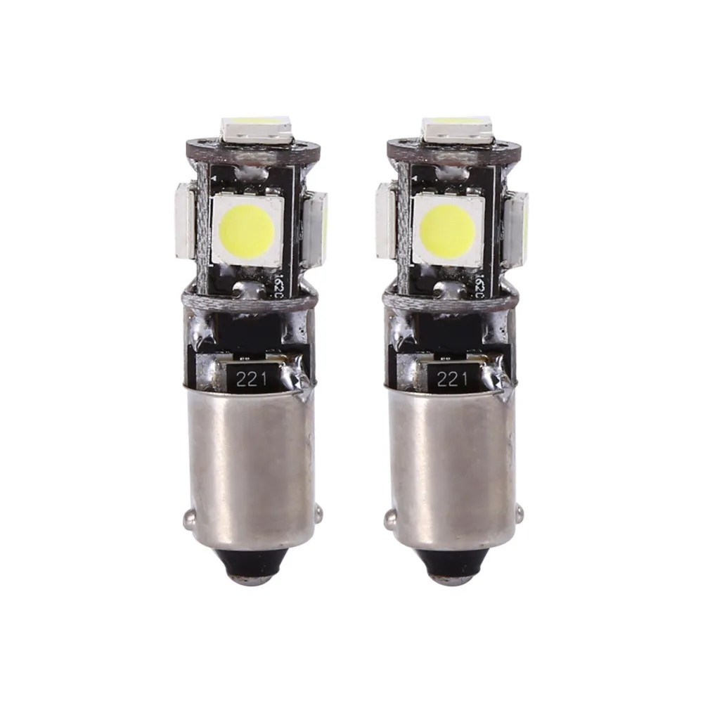 

2x H6W BA9S LED 5 SMD Canbus Error 6000K Corner Signal Reading Map Bulbs DC 12V