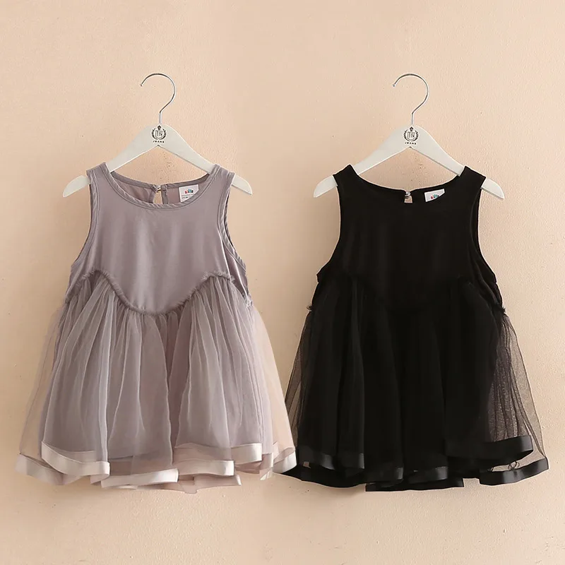 

Baby gauze  2017 summer new girls wear sleeveless dress qz-4099 simple children