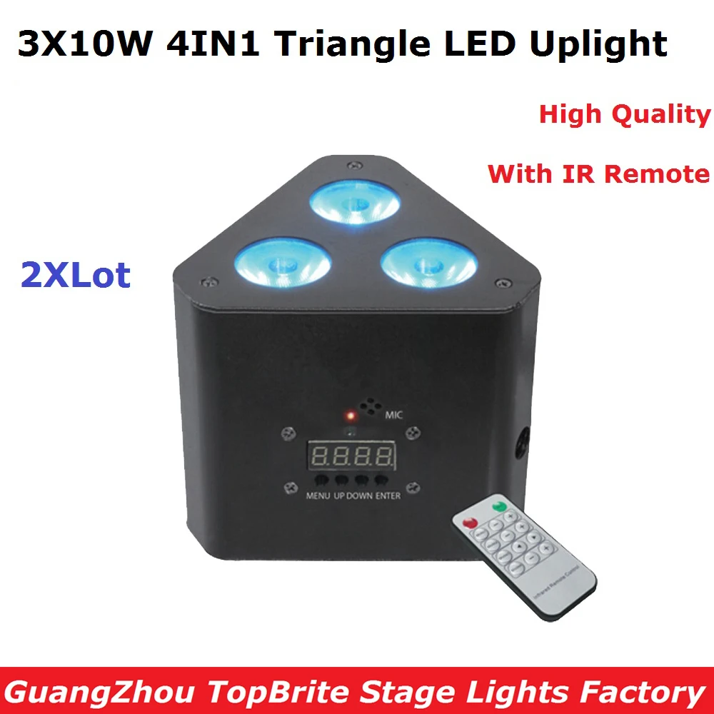 2XLot Factory Price Newest LED Par Lights 3X10W RGBW 4IN1 Mini LED Triangle Stage Effect Light 5/9 DMX Channels Fast Shipping