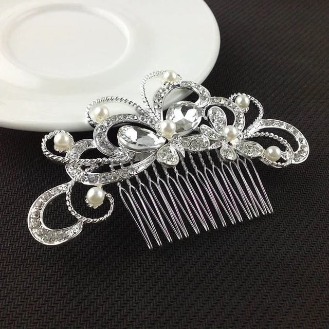 5Pcs Flower Tiara Bridal Hair Combs Women Party Hair Style Tool