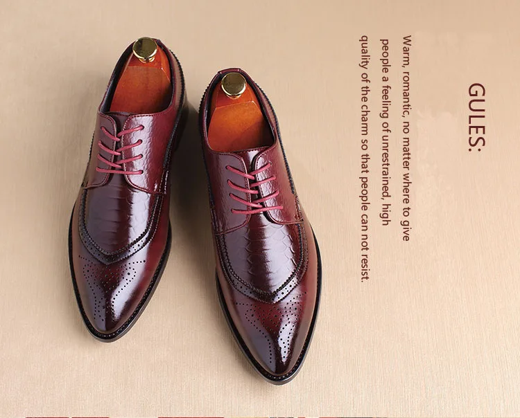 ZXQ; Новое поступление; мужские классические деловые туфли в британском стиле; Мужские модельные туфли-оксфорды с острым носком в стиле ретро из бычьей кожи