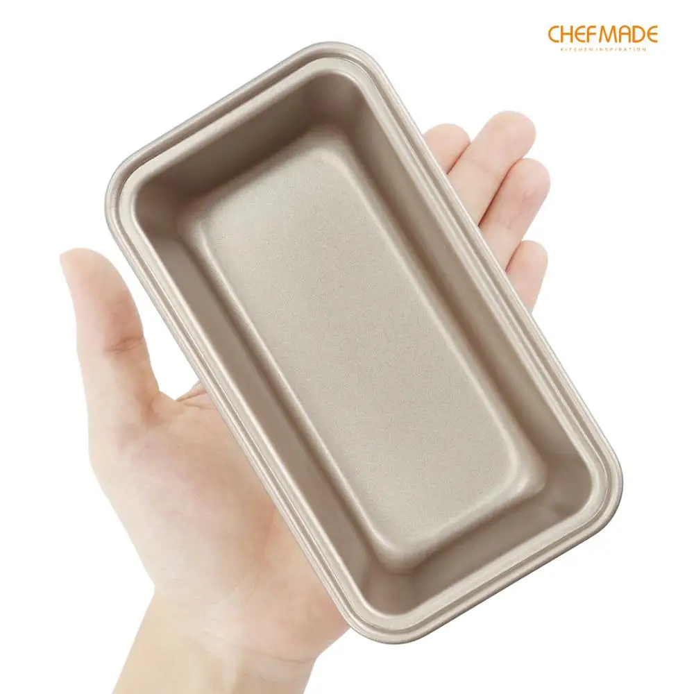 

CHEFMADE Mini Loaf Pan ,6-Inch Non-Stick Rectangle Bread and Meat Bakeware,FDA Approved for Oven Baking