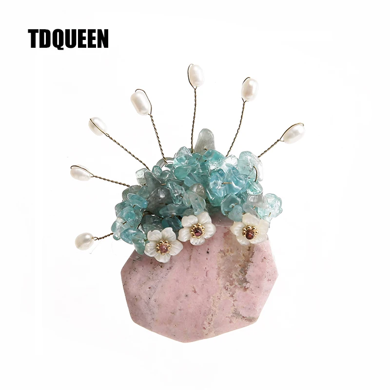 

TDQUEEN Brooches Natural Stone Broche Pin Silver Plated Zinc Alloy Large Stone Freshwater Pearl Shell Flower Brooch for Women