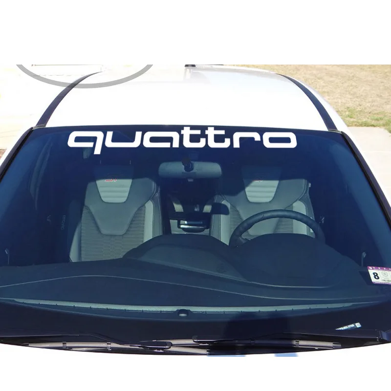 

2019 Audi styling car front windshield stickerdecorative sticker pull flower quattro letter sticker For audi sline car sticker