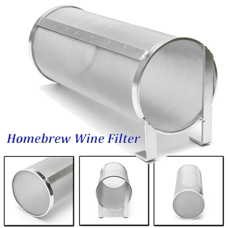 

Stainless Steel Hop Spider Strainer Home Brew Beer Pellet Hop Filter Cartridge 100x255mm 400 Micron Filtering For Brew Kettle