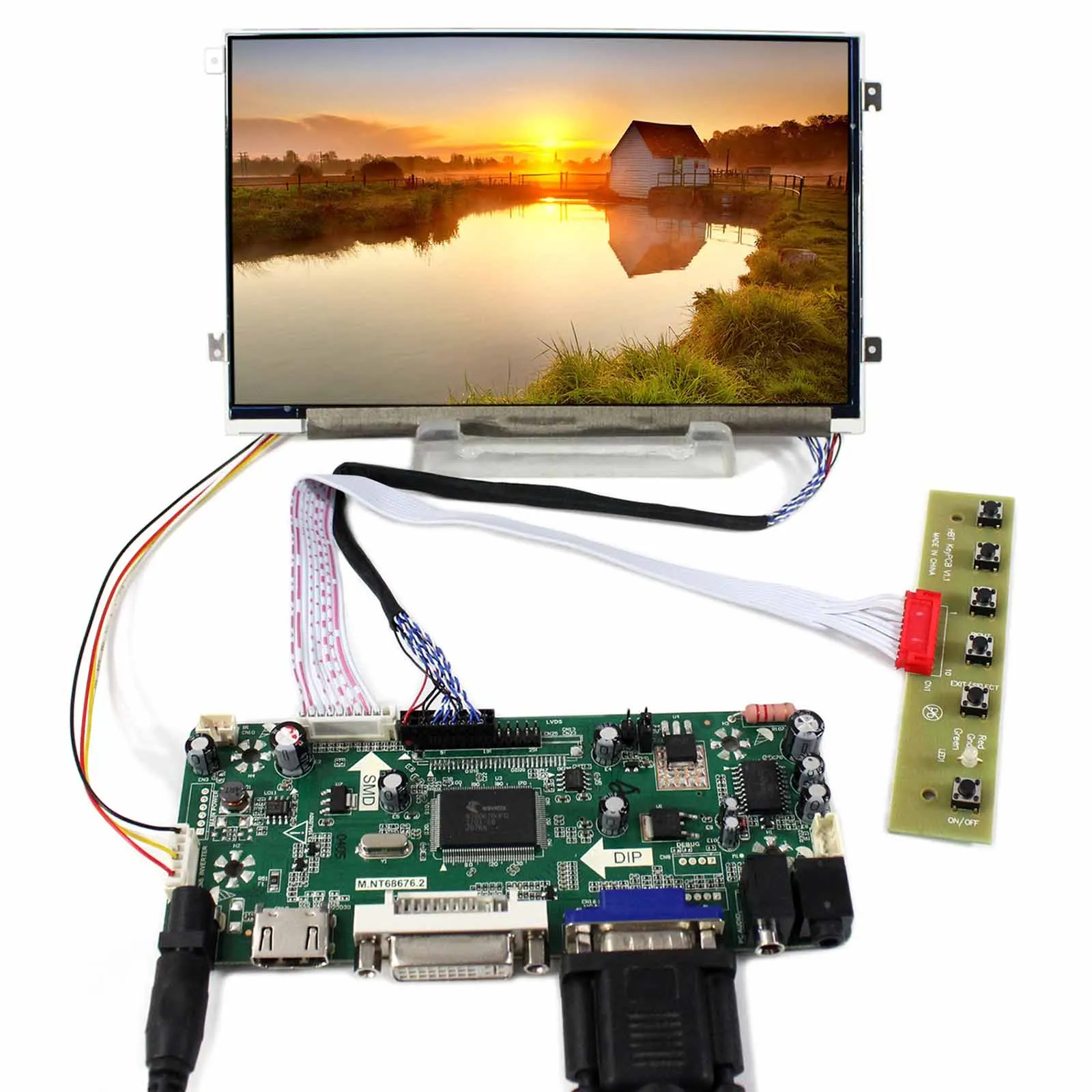 

HD MI DVI VGA AUDIO LCD Controller Board 7inch 1024x600 HV070WS1-105 IPS LCD Screen