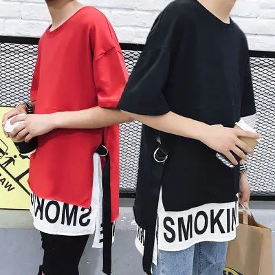 

Loose men and women colorblock hip-hop hip-hop boyfriend gift t shirt men