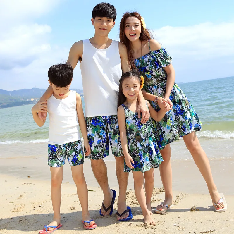 2016 orangtua anak pakaian musim panas gaun ibu dan anak 