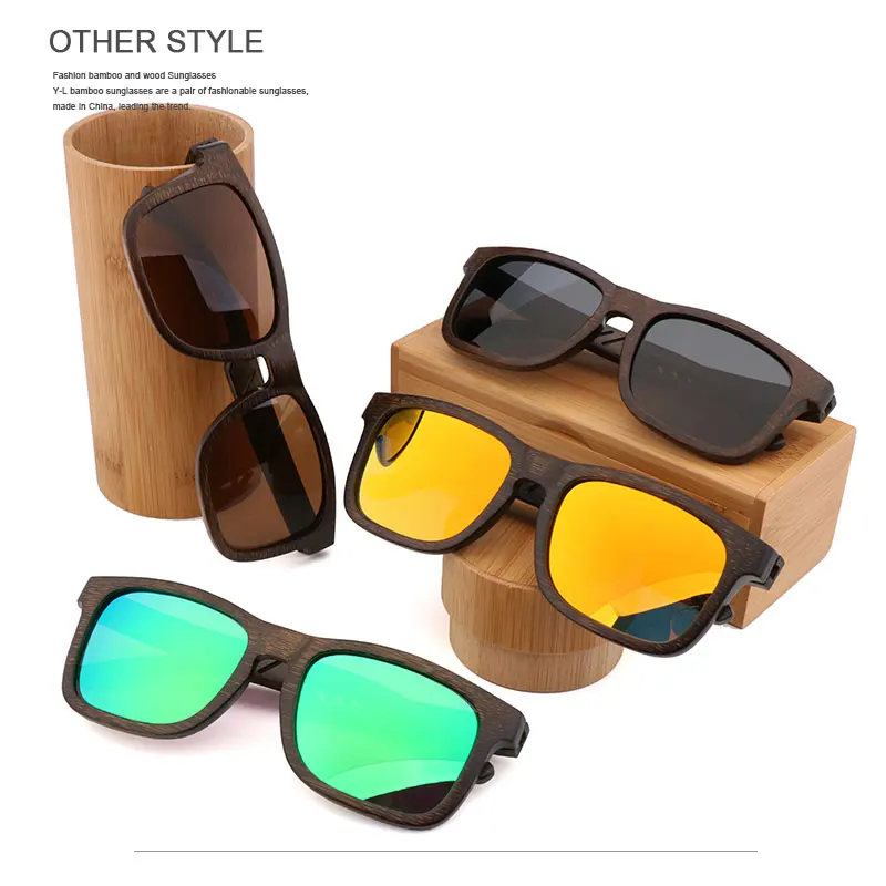Новые ретро мужские Поляризованные солнечные очки UV400 ручной работы зеленые очки из бамбукового дерева UV400 Защитные очки оптом