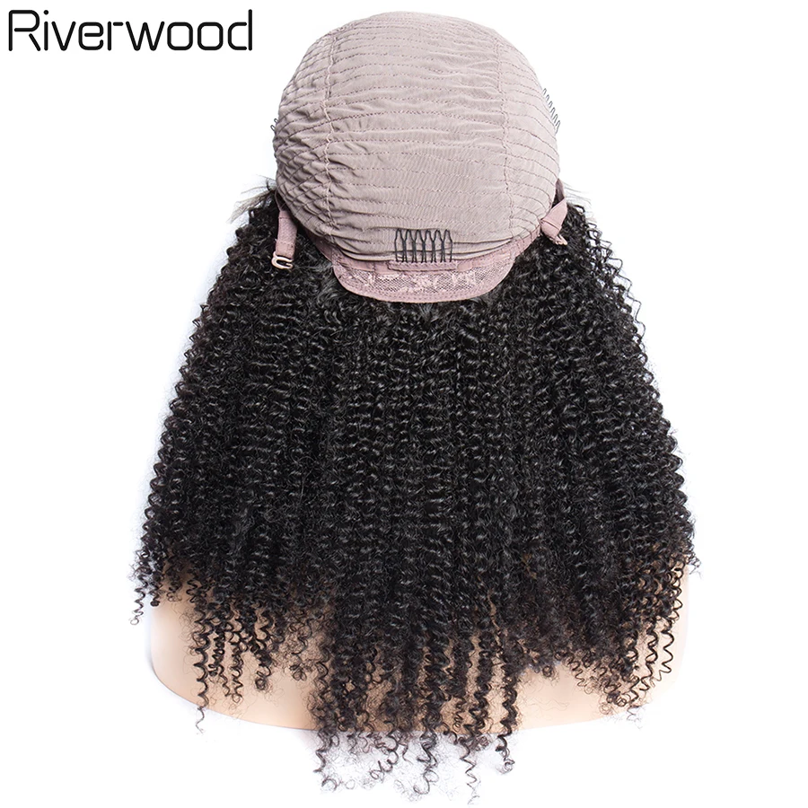 Riverwood странный вьющиеся натуральные волосы парики 150% плотность предварительно сорвал с ребенком волос бразильского Синтетические волосы