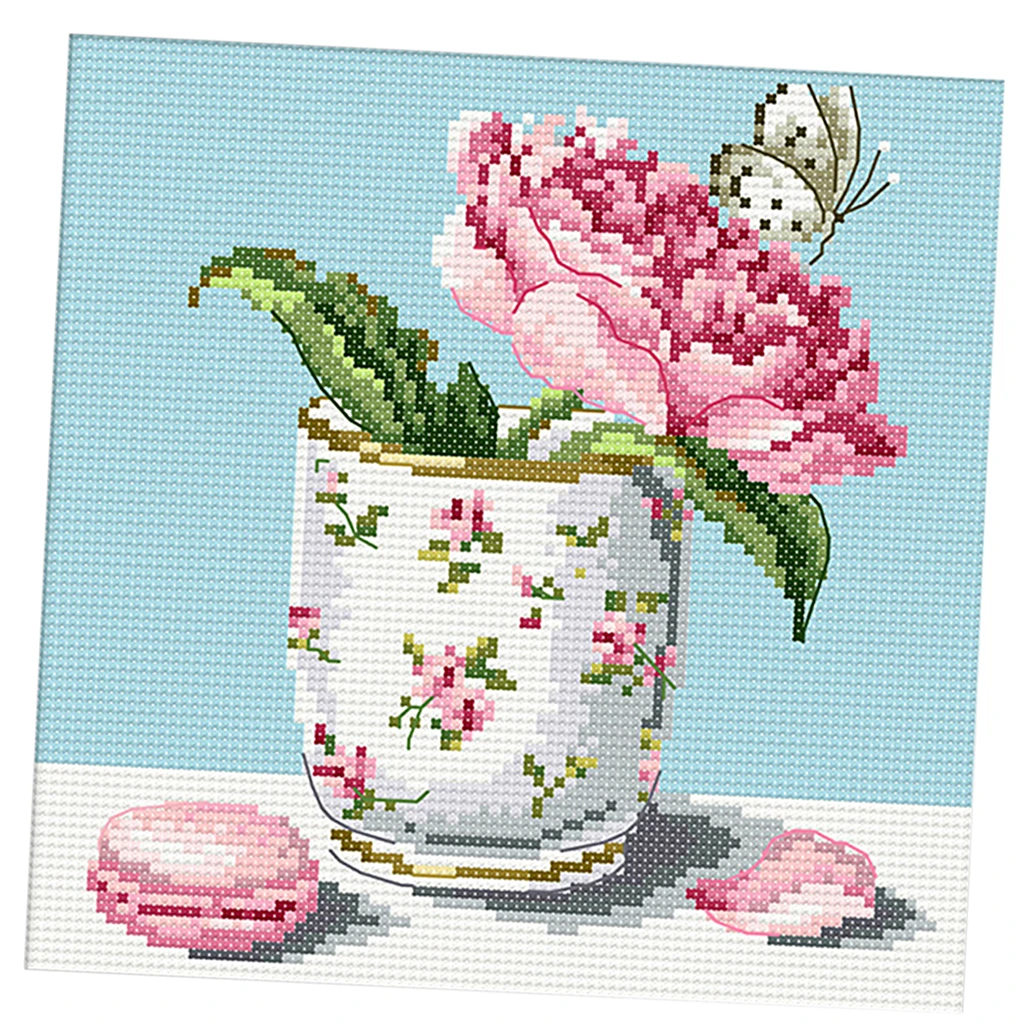 Handmade Flowers Stamped Cross Stitch Kits Dimensions For Beginners Embroidery 11ct 14ct Needlework Diy Package Aliexpress